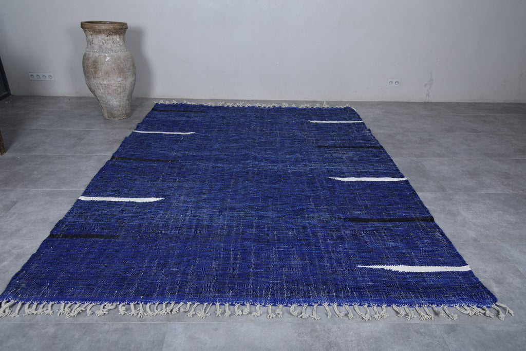 Deep Blue Moroccan Rug - Handmade Berber Wool Carpet – TUAREG MAT