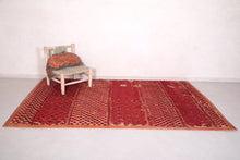 Vintage Old Moroccan Straw Wool leather Rug ( 6 FT X 9.9 FT )