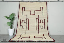 Custom Moroccan Hssira Rug - Handmade Palm Leaf Mat with Red and Black Wool Design