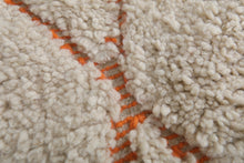 Moroccan Handmade Rug - Beni Ourain Berber Carpet with Orange Details