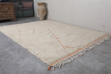 Moroccan Handmade Rug - Beni Ourain Berber Carpet with Orange Details