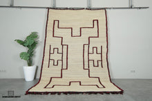 Custom Moroccan Hssira Rug - Handmade Palm Leaf Mat with Red and Black Wool Design