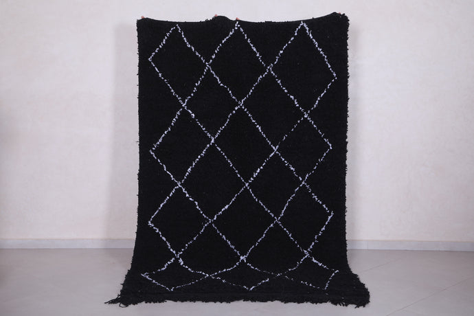 Custom Beni Ourain Rug - Handmade Black Wool Berber Carpet