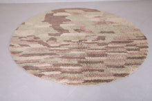 Custom handmade round Moroccan rug - Unique textured carpet