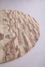 Custom handmade round Moroccan rug - Unique textured carpet