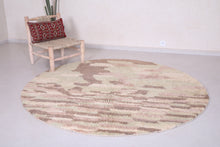 Custom handmade round Moroccan rug - Unique textured carpet