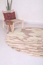 Custom handmade round Moroccan rug - Unique textured carpet