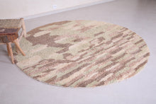 Custom handmade round Moroccan rug - Unique textured carpet