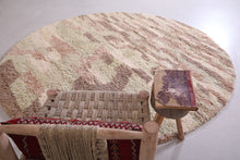 Custom handmade round Moroccan rug - Unique textured carpet