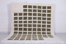 Contemporary rug - Green and Beige Checkered rug - Azilal rug