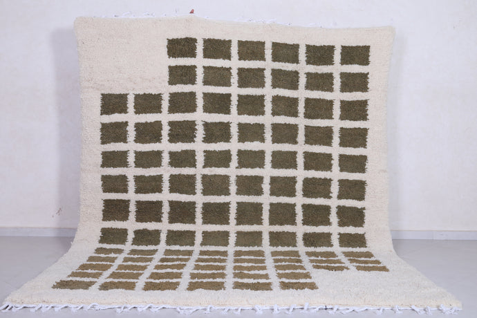 Contemporary rug - Green and Beige Checkered rug - Azilal rug