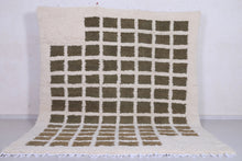 Contemporary rug - Green and Beige Checkered rug - Azilal rug