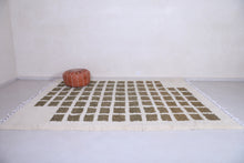 Contemporary rug - Green and Beige Checkered rug - Azilal rug
