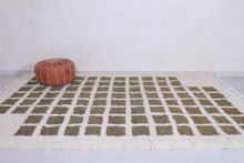 Contemporary rug - Green and Beige Checkered rug - Azilal rug