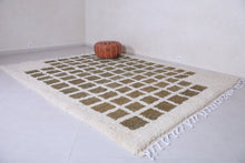 Contemporary rug - Green and Beige Checkered rug - Azilal rug