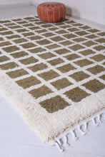 Contemporary rug - Green and Beige Checkered rug - Azilal rug