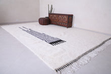 Custom white wool Moroccan handmade rug - Minimalist elegance