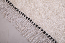 Custom white wool Moroccan handmade rug - Minimalist elegance