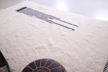 Custom white wool Moroccan handmade rug - Minimalist elegance