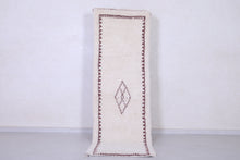 Cream Moroccan runner rug with brown pattern – Custom size