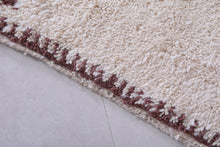 Cream Moroccan runner rug with brown pattern – Custom size
