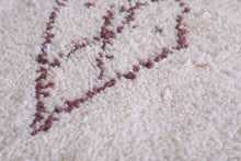 Cream Moroccan runner rug with brown pattern – Custom size