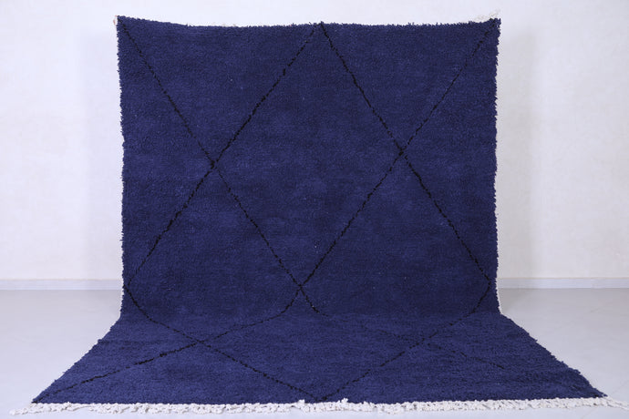 Handmade Moroccan Rug - Navy Blue Diamond Custom Area Rug