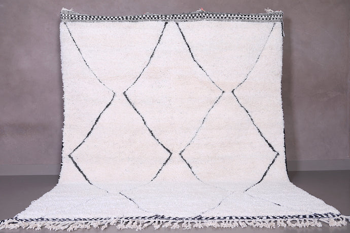 Handmade Moroccan Rug - Black and White Diamond Custom Rug