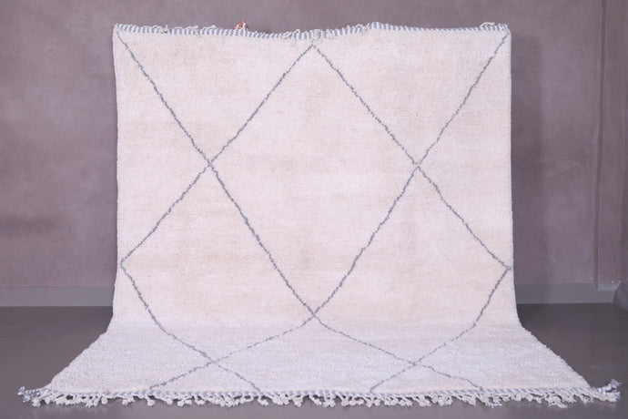 Handmade Moroccan Rug - White and Gray Diamond Custom Rug
