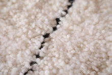 Custom Moroccan runner rug - Ivory wool with black diamonds