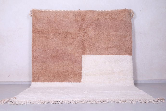Two-Tone Beige Moroccan Rug - Minimalist Design