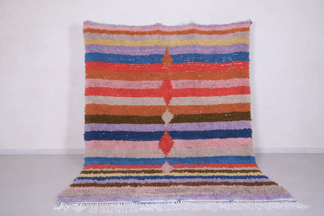 Colorful striped custom Moroccan rug – Handwoven vibrance