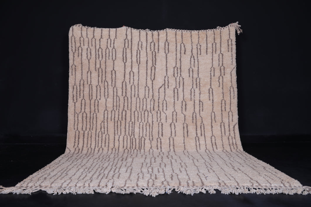 Berber Beige Moroccan Rug - Beni ourain rug - Wool rug