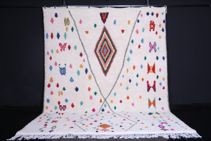Hand-Knotted Moroccan Rug - Colorful Butterfly Motifs | Custom Berber Carpet