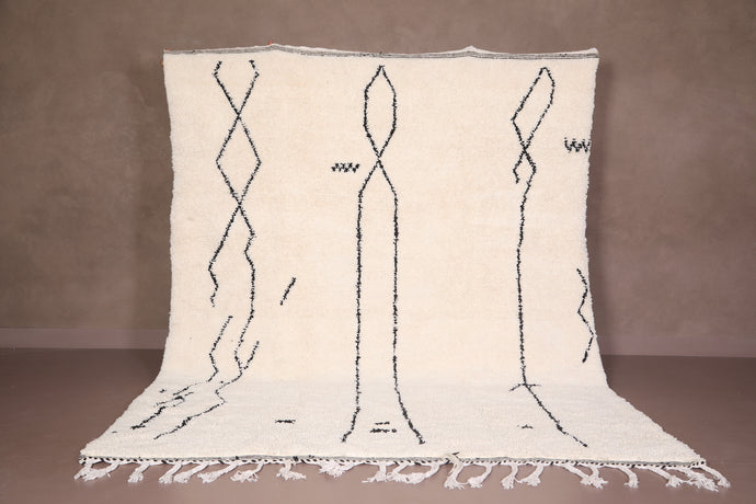 Minimalist Handmade Moroccan Rug - Custom Wool Area Carpet