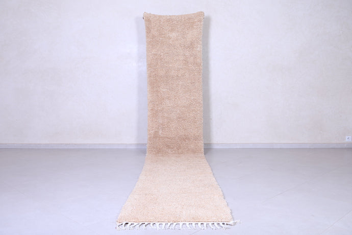 Creamy Moroccan runner rug – Custom size handmade carpet