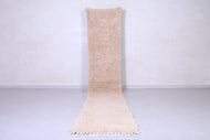 Creamy Moroccan runner rug – Custom size handmade carpet