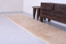 Creamy Moroccan runner rug – Custom size handmade carpet