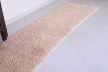 Creamy Moroccan runner rug – Custom size handmade carpet