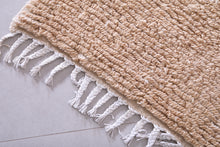 Creamy Moroccan runner rug – Custom size handmade carpet
