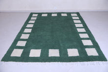 Moroccan Green rug - Checkered rug - Wool rug