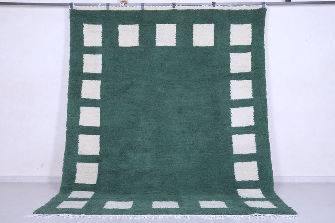 Moroccan Green rug - Checkered rug - Wool rug