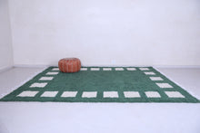 Moroccan Green rug - Checkered rug - Wool rug