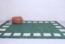 Moroccan Green rug - Checkered rug - Wool rug