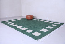 Moroccan Green rug - Checkered rug - Wool rug