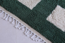 Moroccan Green rug - Checkered rug - Wool rug