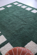 Moroccan Green rug - Checkered rug - Wool rug