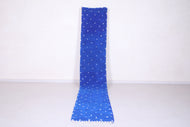Custom royal blue Moroccan runner rug - Dotted wool look