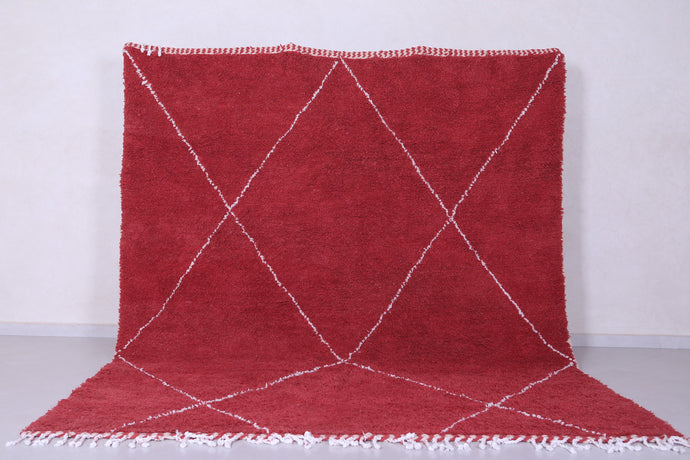 Red Diamond Berber Rug - Handmade Moroccan Wool Carpet