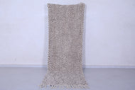 Custom dotted wool runner rug - Neutral cream & deep brown